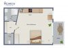 MÜ-Schwabing: neuwertige und geräumige 1-Zi-Whg. mit neuer EBK in Bestlage an der Leopoldstraße - TOP Grundriss